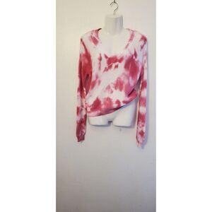 Hooked Up Long Sleeve V-neck Marble Sweatshirt